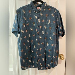 Marvel Guardians of the Galaxy Short Sleeve Button Up Shirt Men’s L